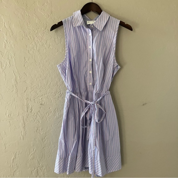 Milly Lavender Striped Sleeveless Dress - Picture 2 of 12